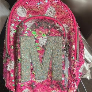 Pink mini letter M bag